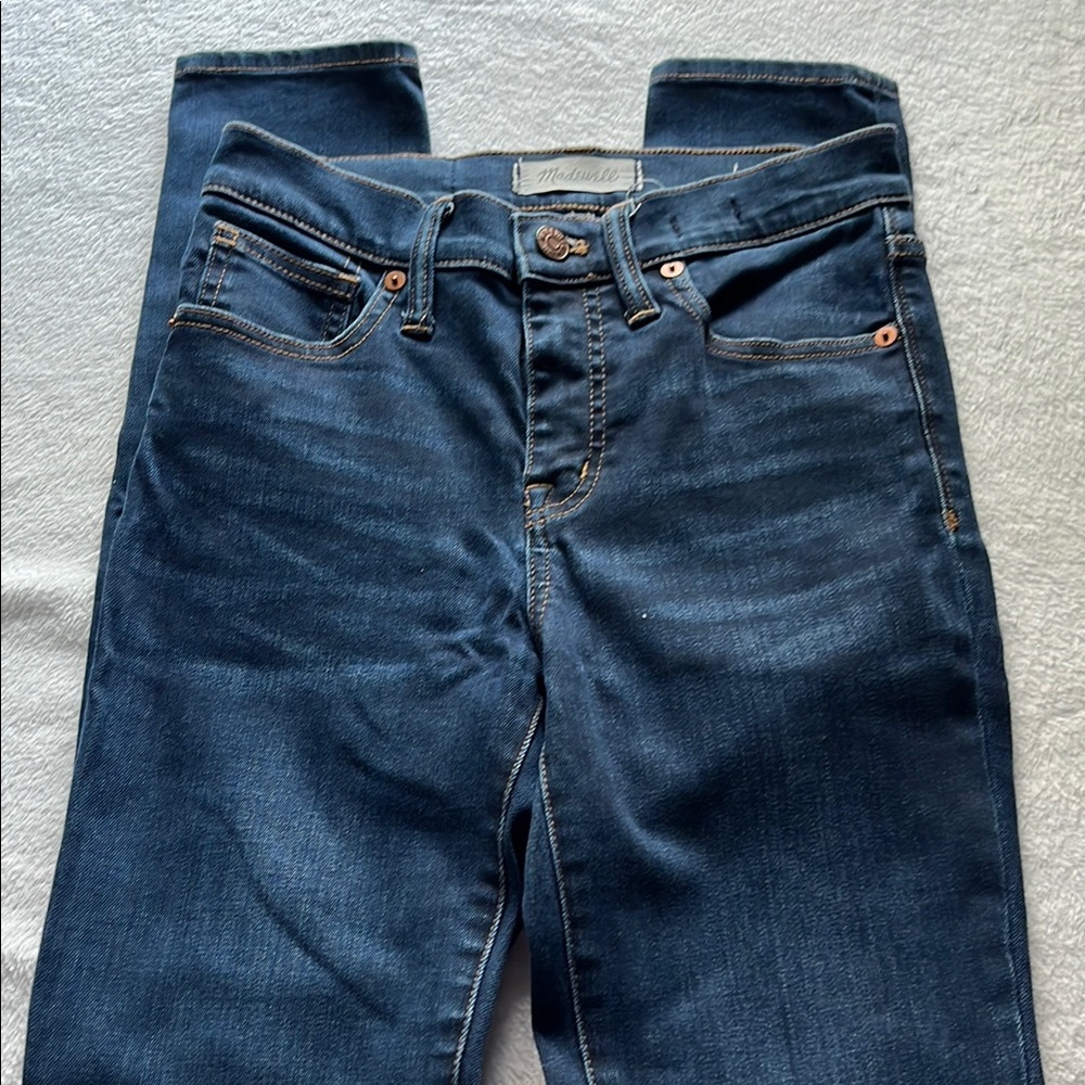 Madewell Blue Skinny Jeans with Stretch and Classic Indigo Wash